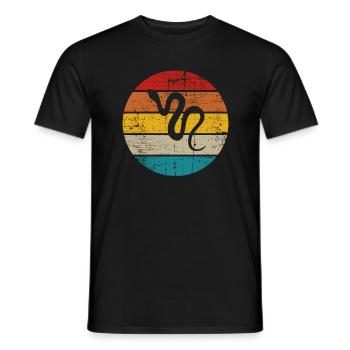 Snake Retro Reptile Python Idée cadeau - T-shirt homme - noir - Devant - AI Model Male 178 light (178cm)