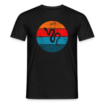 Snake Retro Reptile Python Gift idea - Männer T-Shirt - Schwarz - Vorne - AI Model Male 178 light (178cm)
