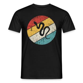 Snake Retro Reptile Python Idée cadeau - T-shirt homme - noir - Devant - AI Model Male 178 light (178cm)