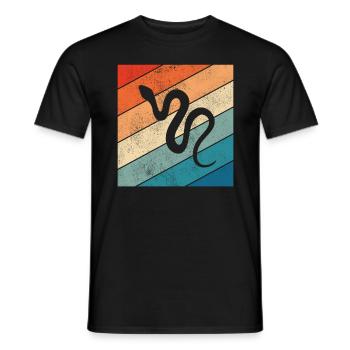 Snake Retro Reptile Python Gift idea - Männer T-Shirt - Schwarz - Vorne - AI Model Male 178 light (178cm)