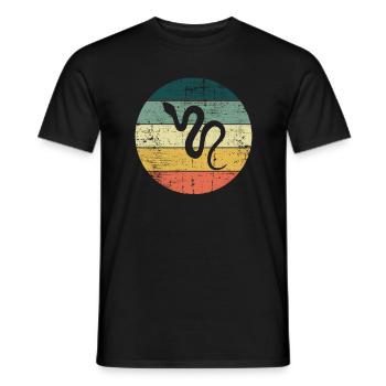 Snake Retro Reptile Python Gift idea - Männer T-Shirt - Schwarz - Vorne - AI Model Male 178 light (178cm)