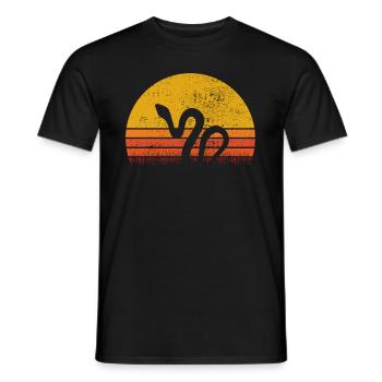 Snake Retro Reptile Python Idée cadeau - T-shirt homme - noir - Devant - AI Model Male 178 light (178cm)