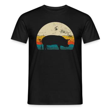 Pig Animal Retro Pet Farm Gift idea - Men's T-Shirt - black - Front - AI Model Male 178 light (178cm)