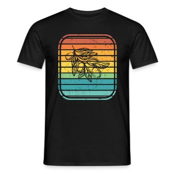 Olive food oil Retro Vegetarian Gift idea - Männer T-Shirt - Schwarz - Vorne - AI Model Male 178 light (178cm)