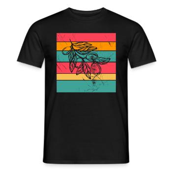 Olive food oil Retro Vegetarian Gift idea - Men's T-Shirt - black - Front - AI Model Male 178 light (178cm)