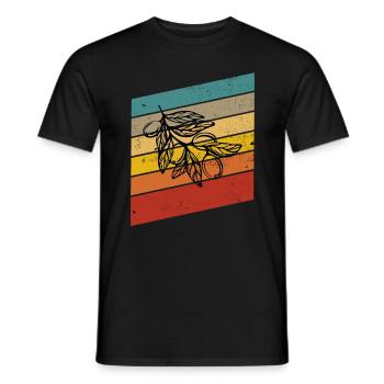 Olive food oil Retro Vegetarian Gift idea - Männer T-Shirt - Schwarz - Vorne - AI Model Male 178 light (178cm)