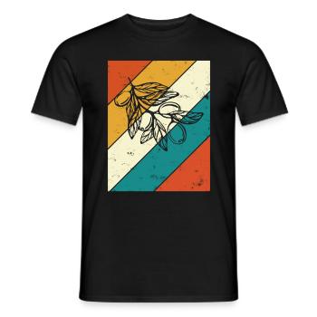Olive food oil Retro Vegetarian Gift idea - Men's T-Shirt - black - Front - AI Model Male 178 light (178cm)