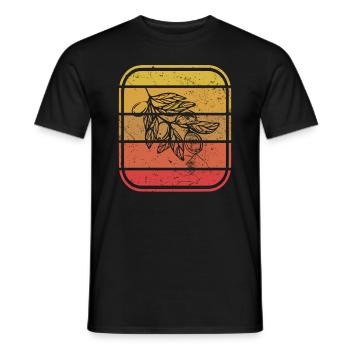 Olive food oil Retro Vegetarian Gift idea - Men's T-Shirt - black - Front - AI Model Male 178 light (178cm)