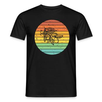 Olive food oil Retro Vegetarian Gift idea - Men's T-Shirt - black - Front - AI Model Male 178 light (178cm)