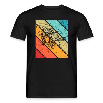Olive food oil Retro Vegetarian Gift idea - Men's T-Shirt - black - Front - AI Model Male 178 light (178cm)