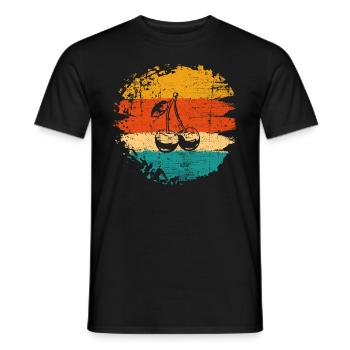 Cherry Fruit Lover Retro Healthy Gift idea - Men's T-Shirt - black - Front - AI Model Male 178 light (178cm)