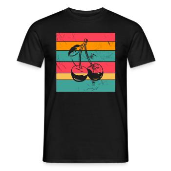 Cherry Fruit Lover Retro Healthy Idée cadeau - T-shirt homme - noir - Devant - AI Model Male 178 light (178cm)