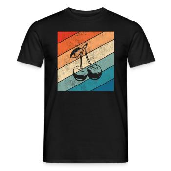 Cherry Fruit Lover Retro Healthy Idée cadeau - T-shirt homme - noir - Devant - AI Model Male 178 light (178cm)