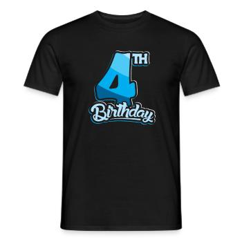 4th Birthday Kids Toodler Four Birthday - Men's T-Shirt - black - Front - AI Model Male 178 light (178cm)