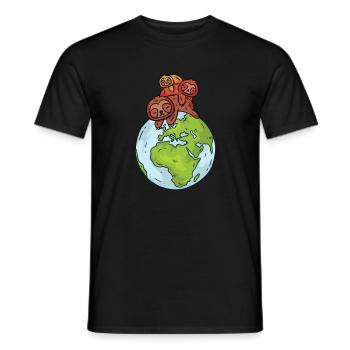 Earth Day Cute Sloth loves world - Männer T-Shirt - Schwarz - Vorne - AI Model Male 178 light (178cm)