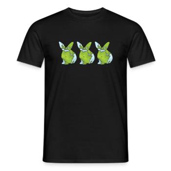 Earth Day Cute Rabbit loves Planet World - Männer T-Shirt - Schwarz - Vorne - AI Model Male 178 light (178cm)