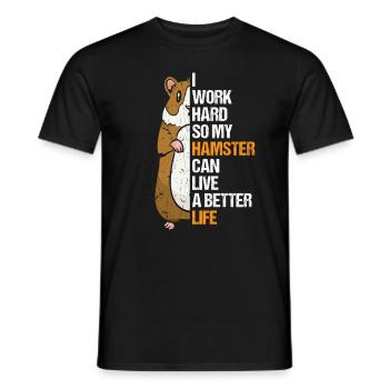 I Love my Hamster Owner Saying - Men's T-Shirt - black - Front - AI Model Male 178 light (178cm)
