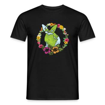 Earth Day Cute Rabbit loves Planet World - Männer T-Shirt - Schwarz - Vorne - AI Model Male 178 light (178cm)