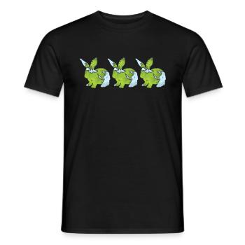 Earth Day Cute Rabbit loves Planet World - Männer T-Shirt - Schwarz - Vorne - AI Model Male 178 light (178cm)