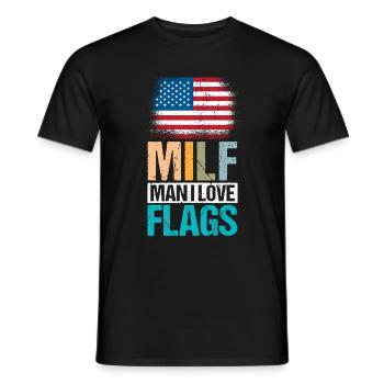 USA Flags Idependence Day Man Retro - Männer T-Shirt - Schwarz - Vorne - AI Model Male 178 light (178cm)