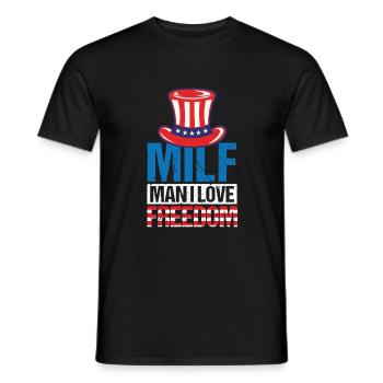 USA Hat Freedom Flag - Männer T-Shirt - Schwarz - Vorne - AI Model Male 178 light (178cm)