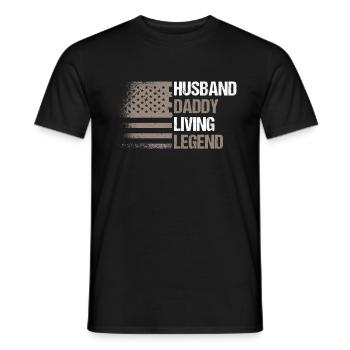 USA Flag Husband Daddy Living Legend - Männer T-Shirt - Schwarz - Vorne - AI Model Male 178 light (178cm)