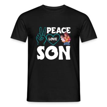 Paix Amour Maman Fils Garçon - T-shirt homme - noir - Devant - AI Model Male 178 light (178cm)
