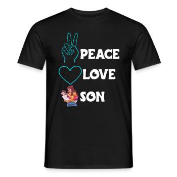 Paix Amour Maman Fils Garçon - T-shirt homme - noir - Devant - AI Model Male 178 light (178cm)