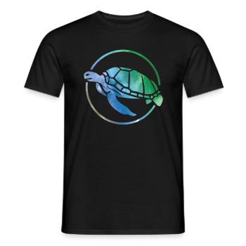 Turtle Cute Girl Love Turtles - Men's T-Shirt - black - Front - AI Model Male 178 light (178cm)