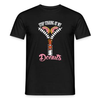 Donut Stop Staring Women Boobs - Men's T-Shirt - black - Front - AI Model Male 178 light (178cm)