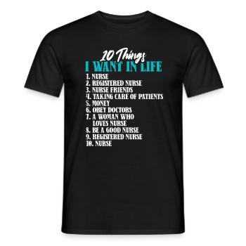 10 choses Infirmière Compétences de vie Soins infirmiers - T-shirt homme - noir - Devant - AI Model Male 178 light (178cm)