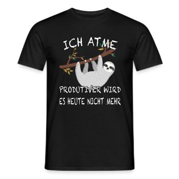 Lustiger Faultier Spruch für Faulenzer - Männer T-Shirt - Schwarz - Vorne - AI Model Male 178 light (178cm)