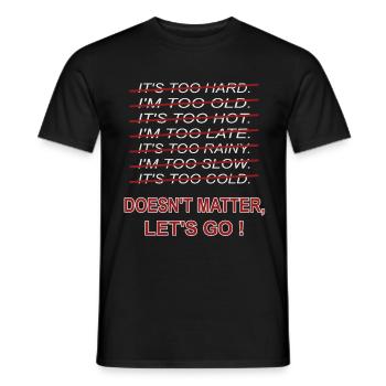 Motivation brings you success in sports - Men's T-Shirt - black - Front - AI Model Male 178 light (178cm)