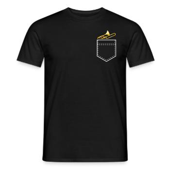 Pocket Trumpet Trompete Trombone Music Band - Men's T-Shirt - black - Front - AI Model Male 178 light (178cm)
