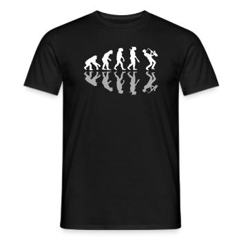 Funny Human Evolution Sax Player Saxophone Jazz - Männer T-Shirt - Schwarz - Vorne - AI Model Male 178 light (178cm)