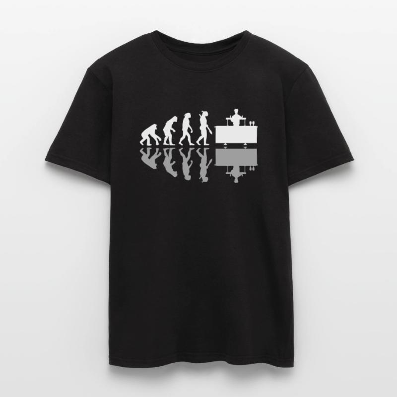 Human Evolution Funny Barkeeper Bartender Men's T-Shirt