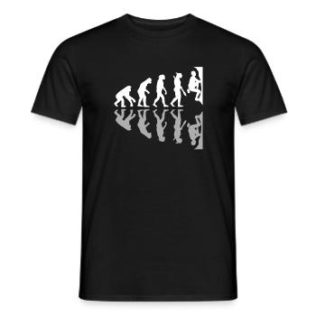 Human Evolution Funny Bouldering Climber Boulder - Men's T-Shirt - black - Front - AI Model Male 178 light (178cm)