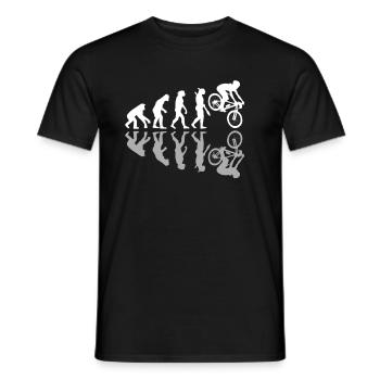 Human Evolution Downhill Mountain Bike MTB Biking - Männer T-Shirt - Schwarz - Vorne - AI Model Male 178 light (178cm)