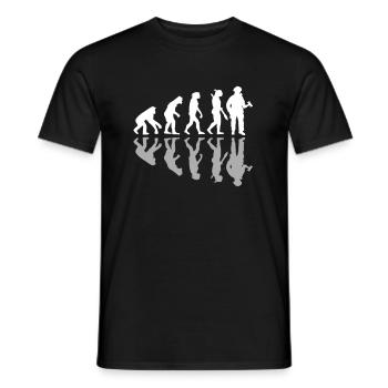 Funny Human Evolution Firefighter Firefighting - Men's T-Shirt - black - Front - AI Model Male 178 light (178cm)