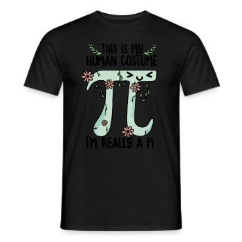 Ceci est mon costume humain Pi Day 2023 - T-shirt homme - noir - Devant - AI Model Male 178 light (178cm)