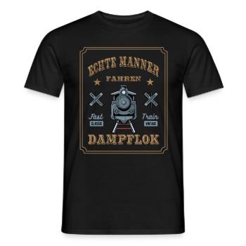 Dampflok Züge Eisenbahn Lokführer - Männer T-Shirt - Schwarz - Vorne - AI Model Male 178 light (178cm)