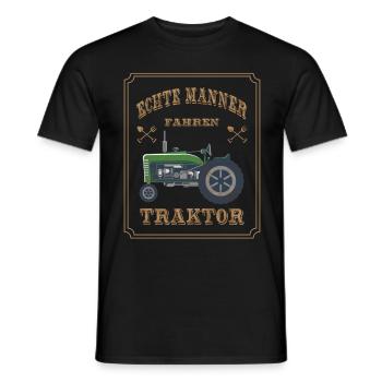 Echte Männer fahren Traktor - Männer T-Shirt - Schwarz - Vorne - AI Model Male 178 light (178cm)