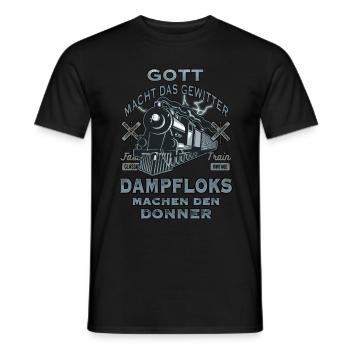 Dampflok fahren macht Spaß wie eine Eisenbahn - Männer T-Shirt - Schwarz - Vorne - AI Model Male 178 light (178cm)