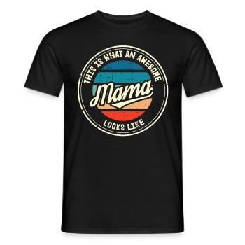 Bester Mama Muttertag Mutter Mom Retro Geschenk - Männer T-Shirt - Schwarz - Vorne - AI Model Male 178 light (178cm)