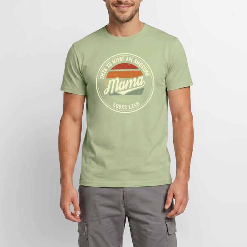Bester Mama Muttertag Mutter Mom Retro Geschenk Männer T-Shirt