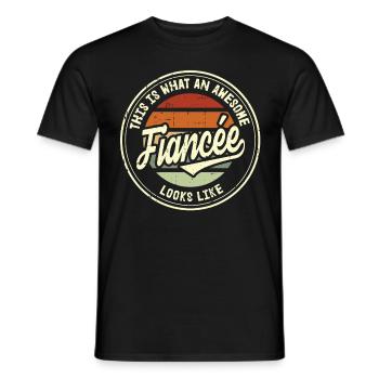 Fiancée Best Wedding Proposal Retro Gift - Men's T-Shirt - black - Front - AI Model Male 178 light (178cm)