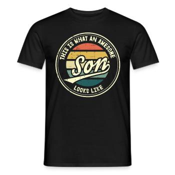 This is what an awesome Son looks like - Men's T-Shirt - black - Front - AI Model Male 178 light (178cm)