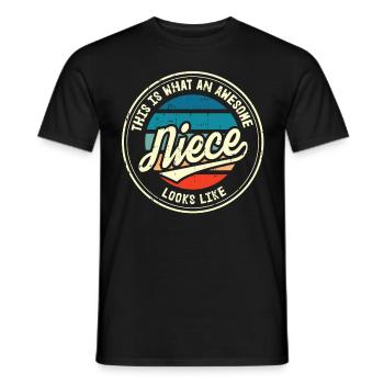 Meilleur cadeau rétro de nièce au monde - T-shirt homme - noir - Devant - AI Model Male 178 light (178cm)