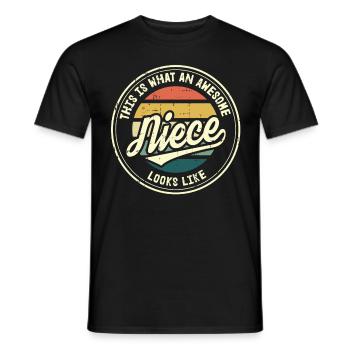 Meilleur cadeau rétro de nièce au monde - T-shirt homme - noir - Devant - AI Model Male 178 light (178cm)