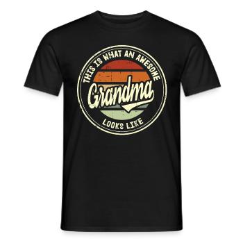 Beste Oma Großmutter der Welt Retro Geschenk - Männer T-Shirt - Schwarz - Vorne - AI Model Male 178 light (178cm)